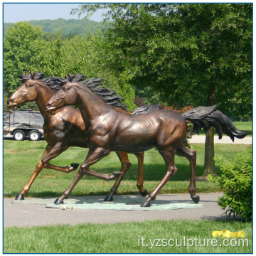 Scultura a cavallo da corsa in bronzo a vita esterna per la vendita